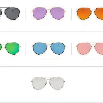 Polygonal Hollow Sunglasses Color F..