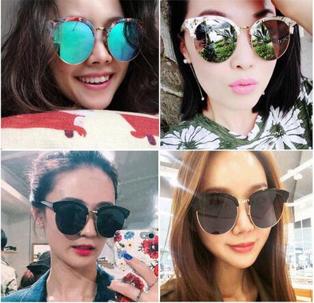 Tide Brand Fashion Sunglasses Half Frame Sunglasses Woman